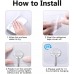 JINSHUNFA Adhesive Wall Hooks 13LB Heavy Duty No Drill Transparent Waterproof Hooks for Bathroom Kitchen Towel Coat 12 Pack