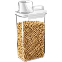 JINSHUNFA Cereal Dispenser Easy Flow Storage Jar Plastic Grocery Container Pouring Spout Airtight Cereal Containers Storage Dispenser with Measuring Cup Rice Cereal Storage Container for Kitchen (2300ml)