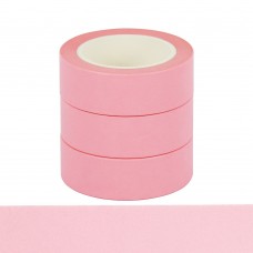 JINSHUNFA Pink Washi Tape Set Self-Adhesive Decorative Masking Tape 3 Rolls 32 Feet Panton Colors Sticky Tapes for Decor Journals Scrapbooks Planners DIY Crafts Gift (Pink)