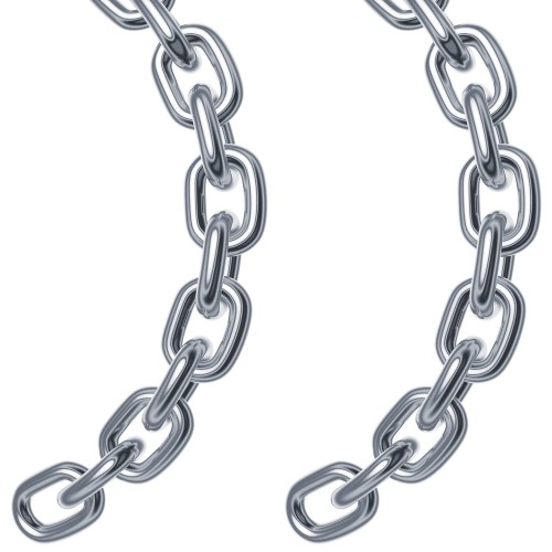 JINSHUNFA 2 Pcs 5/32 x 23 Inch Link Chain 304 Stainless Steel Coil Chain for Transport Tie Down Binder Chain Pulling Towing Hanging, Home, Camping, Pet Towing, 4mm