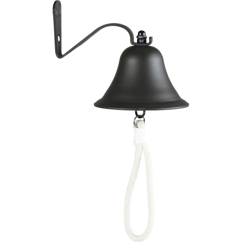 JINSHUNFA Outdoor Bell & Indoor Dinner Bell/Made of Black Large Bell, Cast Iron Bell, Ideal for Wall Mounted Bell, Bracket Mounts Metal Dinner Bell and Hanging Bell for Home, School or Church