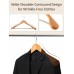 JINSHUNFA Wide Shoulder Wooden Hangers 8 Pack Coat Hangers with Non Slip Pants Bar, Heavy Duty Suit Hangers Wood Clothes Hangers with Smooth Finish 360° Swivel Hook for Sweater Jackets Shirts Natural