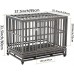 JINSHUNFA Heavy Duty Dog Crate Large Dog Cage Metal Dog Kennels and Crates for Large Dogs Indoor Outdoor with Locks, Lockable Wheels and Removable Tray, Easy to Install, Black