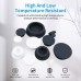 JINSHUNFA 6 Pcs 1-3/16 In/31.3 mm Silicone Rubber Plug for Round Holes, Waterproof T Type Rubber Stoppers, Soft Flexible Snap-On Bottle Seal Button Plugs Tube Pipe End Covers Caps Inserts, Black