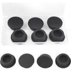 JINSHUNFA 6 Pcs 1-3/16 In/31.3 mm Silicone Rubber Plug for Round Holes, Waterproof T Type Rubber Stoppers, Soft Flexible Snap-On Bottle Seal Button Plugs Tube Pipe End Covers Caps Inserts, Black